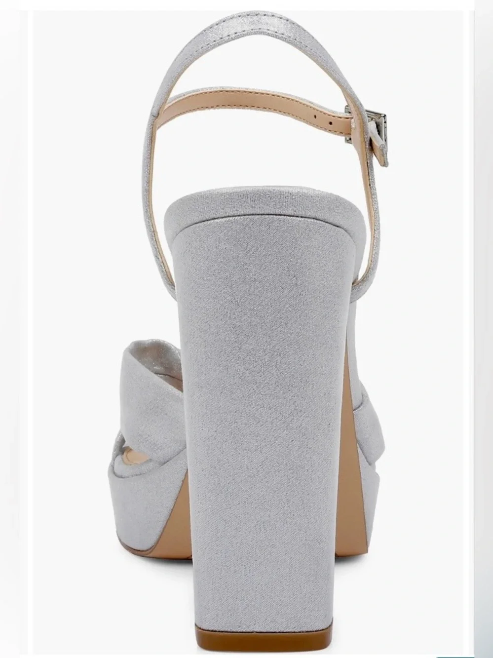Badgley Mischka Silver Knot Platform Block Heels